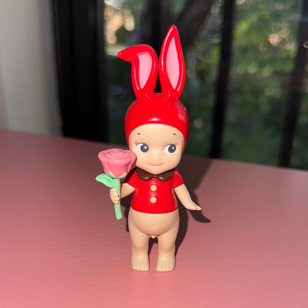 Cute Red Bunny Ear Doll Accessory